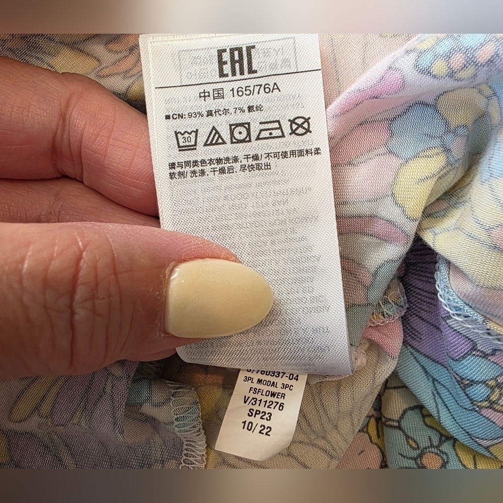 Gap Maternity Size Medium Retro Floral Modal Robe w/ Matching Tank Lounge Soft - Picture 10 of 10